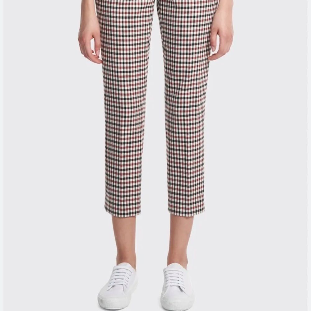 Theory Treeca Cropped Check Pants blue white red 6 or 28 - Picture 14 of 14